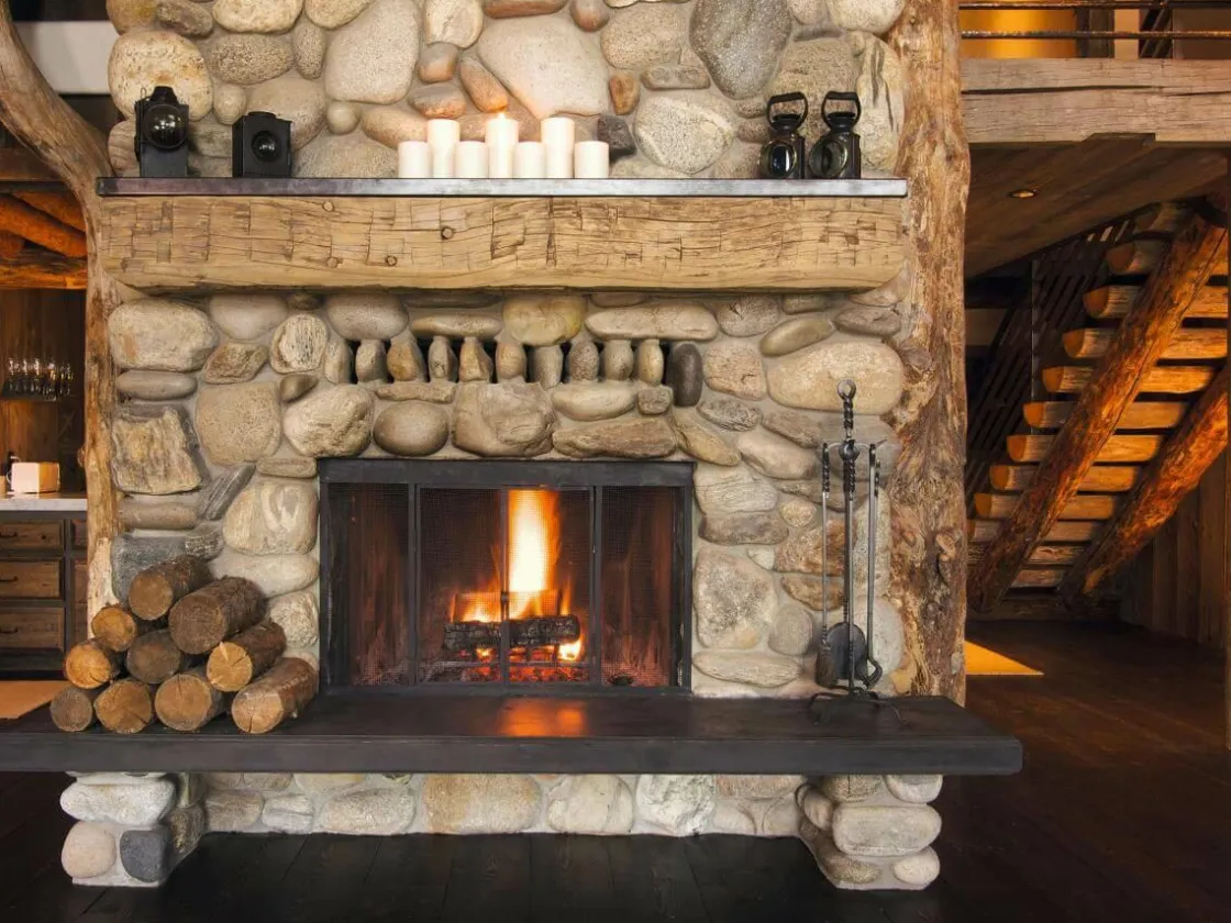 DecoWoerner Pancartas Temáticas|Pancartas De Navidad E Invierno>Lona XXL "Chimenea Abierta" De Lona De Camión Ignífuga 250 X 330 Cm