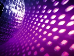 DecoWoerner Pancartas Temáticas>Lona XXL "Purple Disco Mirror Ball" De Lona De Camión Ignífuga 250 X 330 Cm