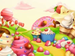 DecoWoerner Pancartas Temáticas|Bandera Xxl>Lona XXL "Sweets Land" De Lona De Camión Ignífuga 250 X 330 Cm