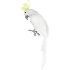 DecoWoerner Decoración De Animales|Decoración De Verano>Loro Deco Cacatúa Crestada Amarilla 11 X 45 Cm