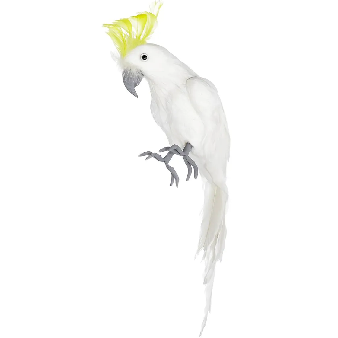 DecoWoerner Decoración De Animales|Decoración De Verano>Loro Deco Cacatúa Crestada Amarilla 11 X 45 Cm