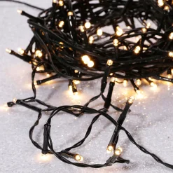 DecoWoerner Luces De Navidad>Luces De Hadas Negro 9 M, 120 LED Blanco Cálido IP44
