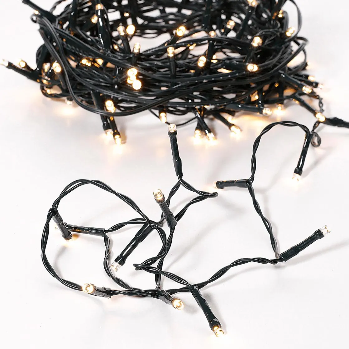 DecoWoerner Luces De Navidad>Luces De Hadas Negro 9 M, 120 LED Blanco Cálido IP44