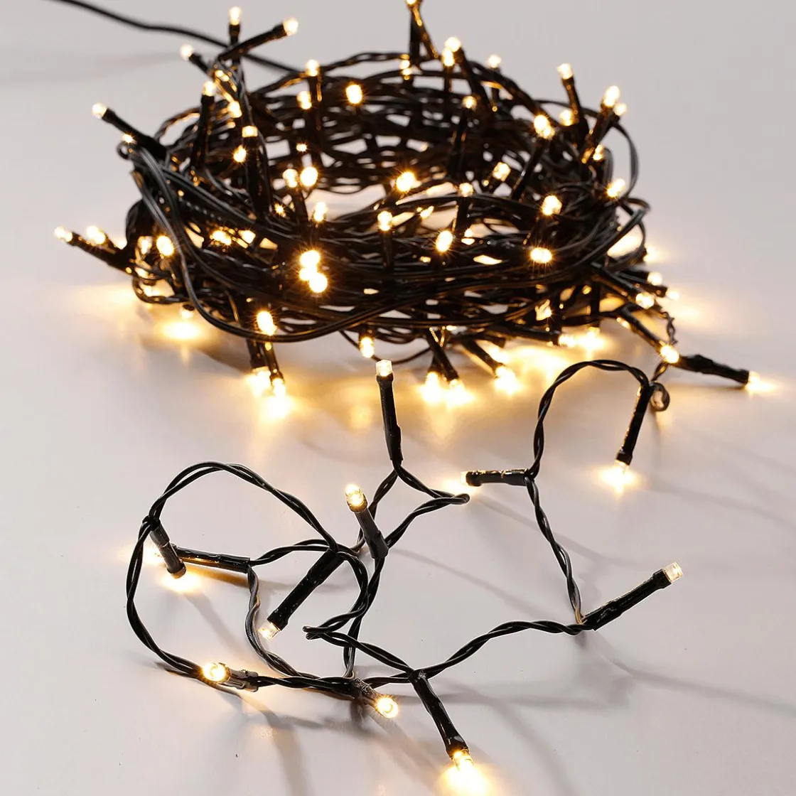 DecoWoerner Luces De Navidad>Luces De Hadas Negro 9 M, 120 LED Blanco Cálido IP44