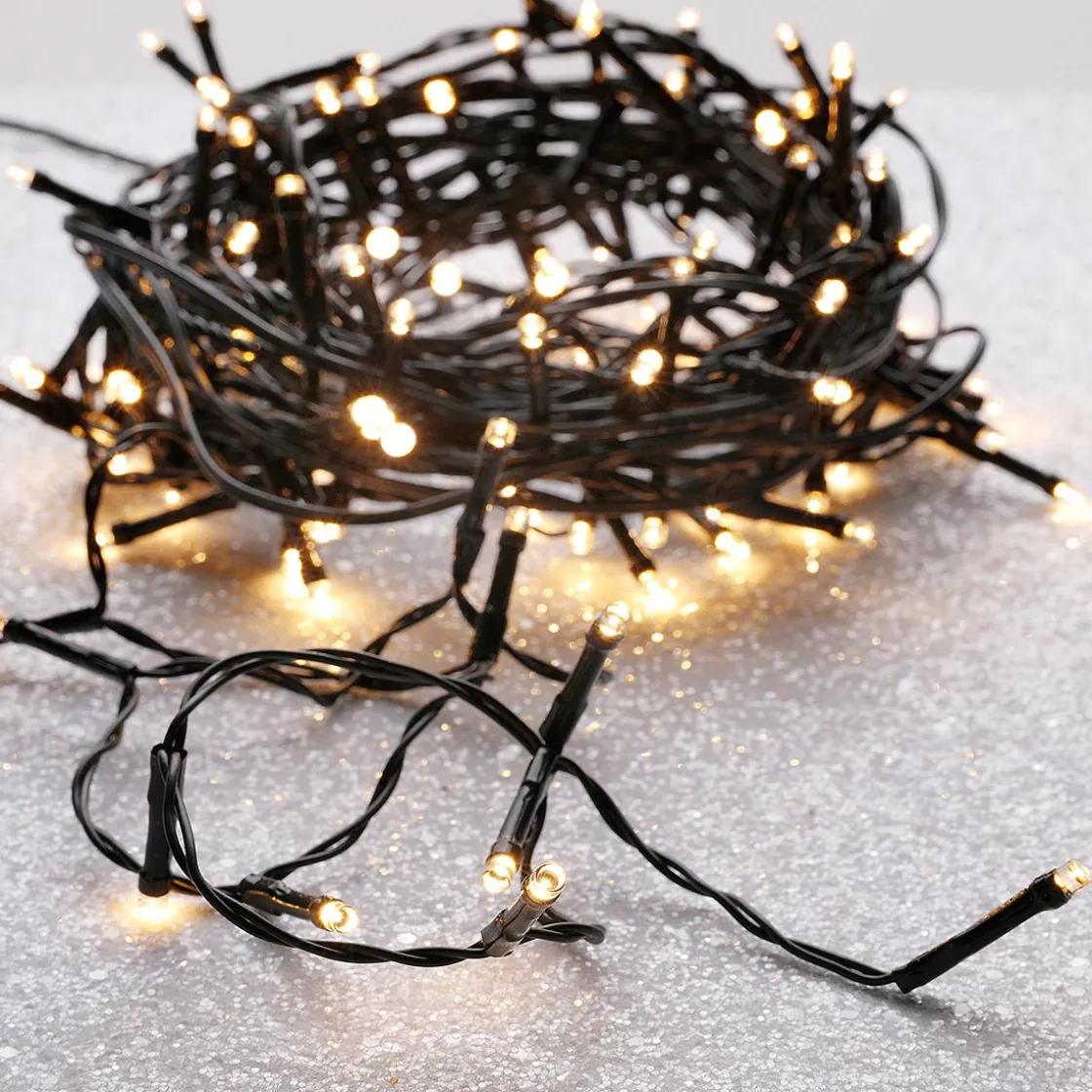 DecoWoerner Luces De Navidad>Luces De Hadas Negro 9 M, 120 LED Blanco Cálido IP44