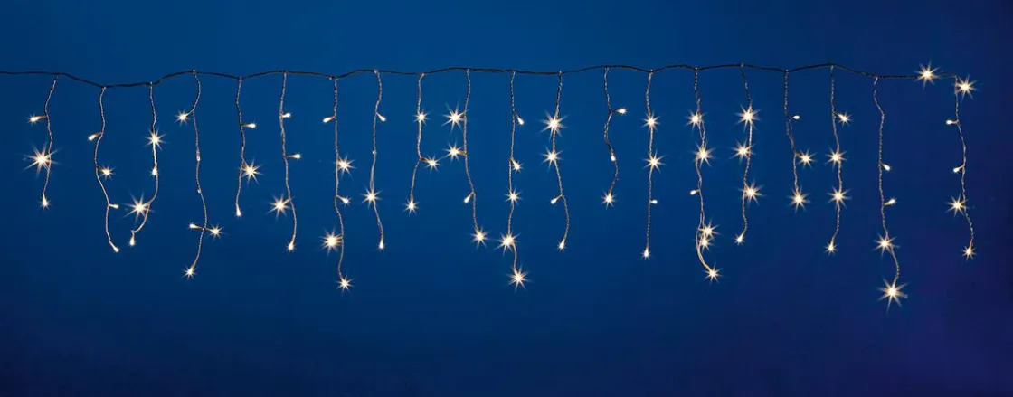 DecoWoerner Luces De Navidad>Luz Icicle Light LED 24 V Para Exteriores, 152 LED, 200 X 100 Cm