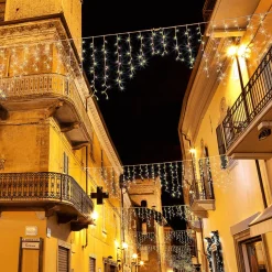 DecoWoerner Luces De Navidad>Luz Icicle Light LED Para Uso Profesional Sistema IP67, 114 LED, 300 X 50 Cm, Sin Cable