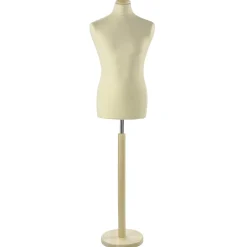 DecoWoerner Bustos De Costura>Maniquí De Costura De Hombre, Busto De 78 Cm, Color Crudo/roble Blaro