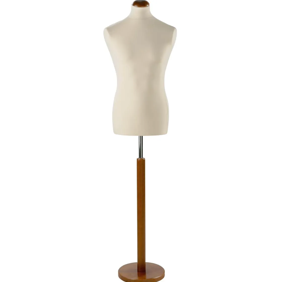DecoWoerner Bustos De Costura>Maniquí De Costura De Hombre, Busto De 78 Cm, Color Crudo/nuez
