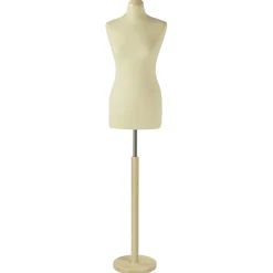 DecoWoerner Bustos De Costura>Maniquí De Costura De Mujer, Busto De 72 Cm, Color Crudo/roble Claro