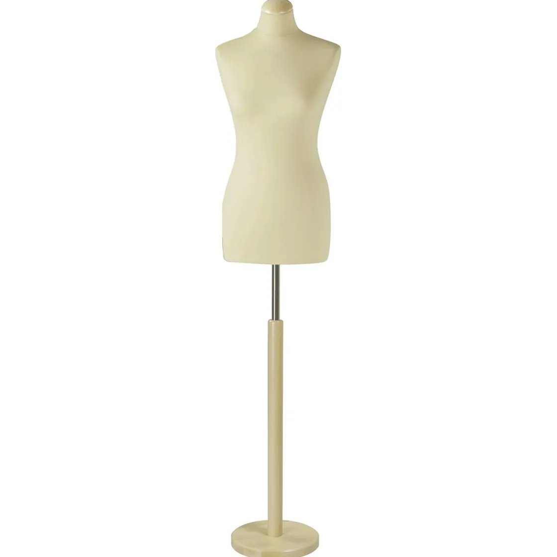 DecoWoerner Bustos De Costura>Maniquí De Costura De Mujer, Busto De 72 Cm, Color Crudo/roble Claro