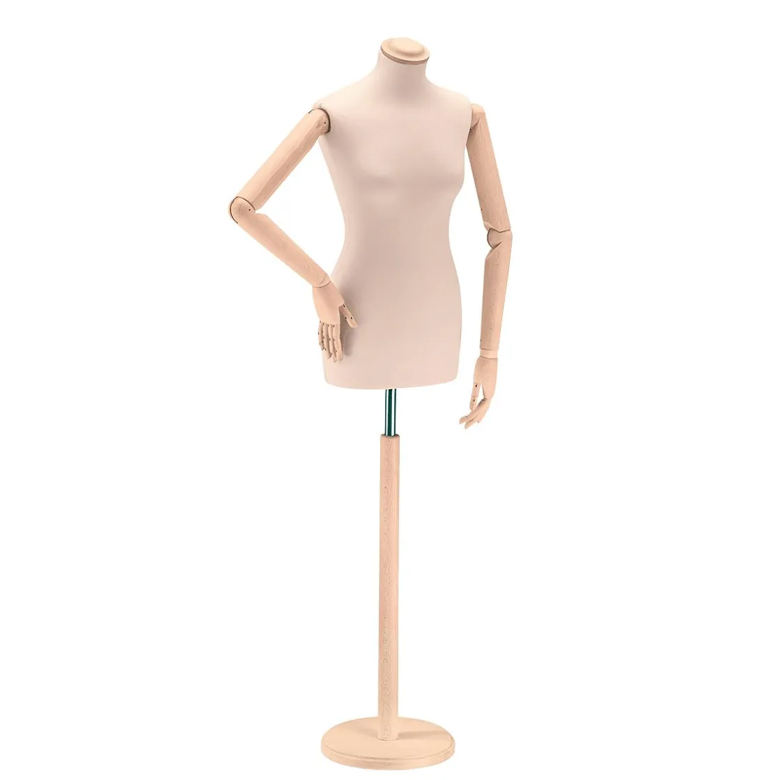 DecoWoerner Bustos De Costura>Maniquí De Costura De Mujer, Busto De 72 Cm, Color Crudo/roble Claro