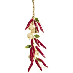 DecoWoerner Verduras Y Hierbas>Maniquí Peperoni Ajo Trenzado 62 Cm