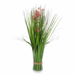 DecoWoerner Hierba Decorativa>Manojo De Césped Artificial Con Flores s 48 Cm