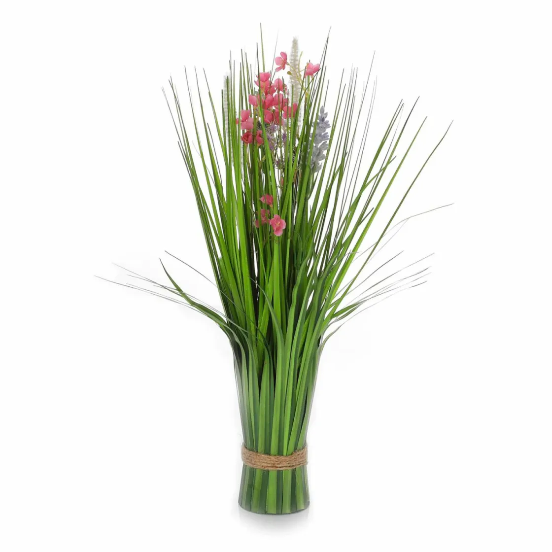 DecoWoerner Hierba Decorativa>Manojo De Césped Artificial Con Flores s 48 Cm