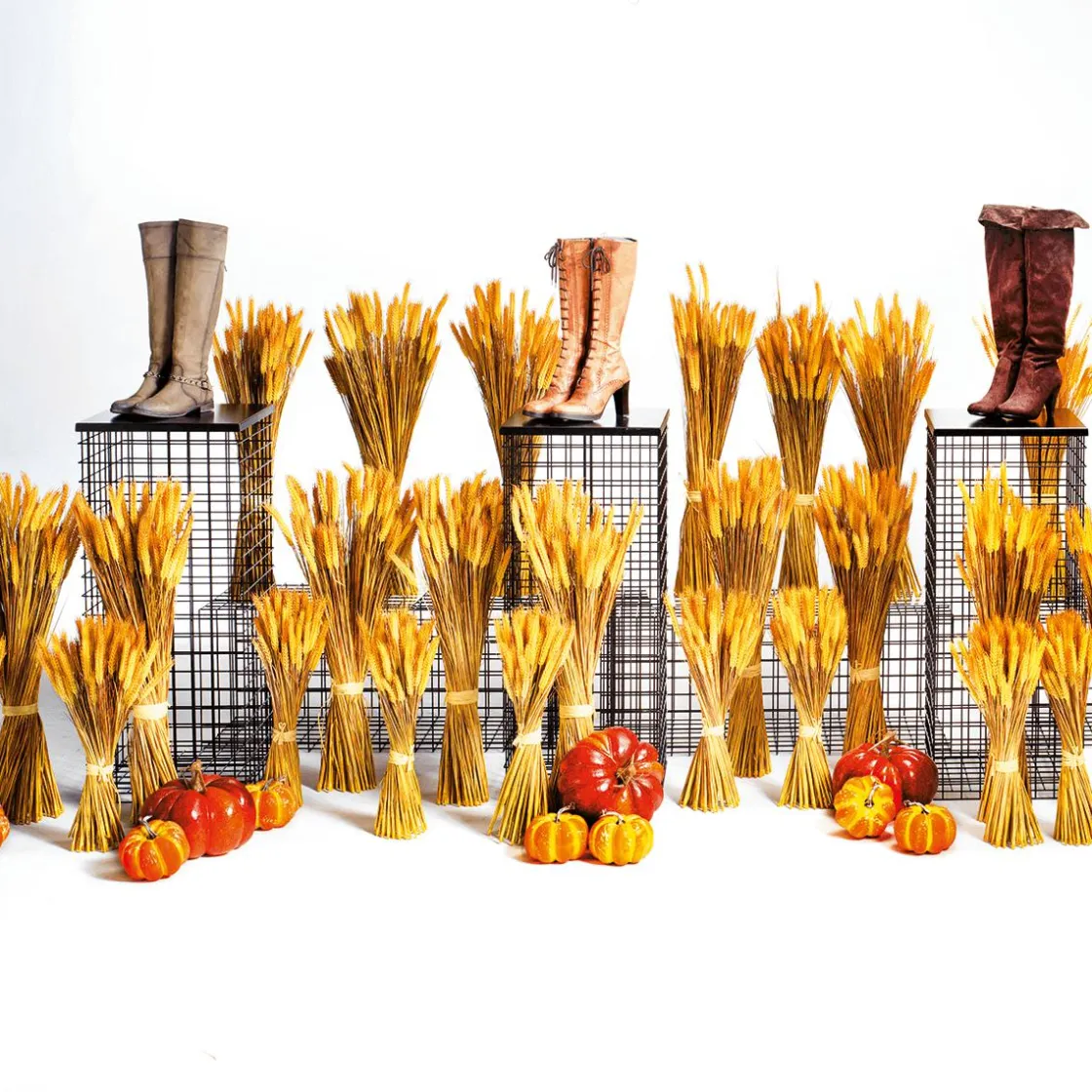 DecoWoerner Decoración De Otoño|Hierba Decorativa>Manojo De Espigas De Trigo Decorativo 60 Cm