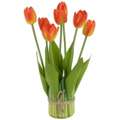 DecoWoerner Decoración De Primavera|Flores Artificiales>Manojo De Tulipanes Artificiales De 34 Cm Con 7 Flores