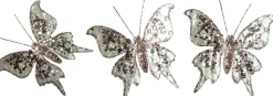 DecoWoerner Decoración De Animales|Decoración De Primavera>Mariposa Con Clip, 13 Cm, 3 Piezas, Salvia