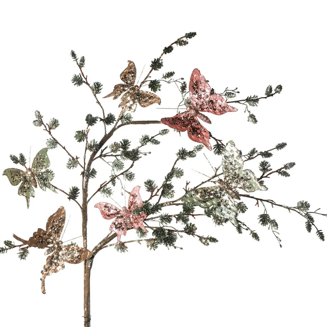 DecoWoerner Decoración De Animales|Decoración De Primavera>Mariposa Con Clip, 13 Cm, 3 Piezas, Salvia