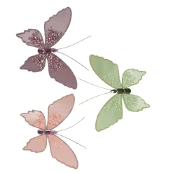 DecoWoerner Decoración De Animales|Decoración De Primavera>Mariposas 3 Piezas En Clip