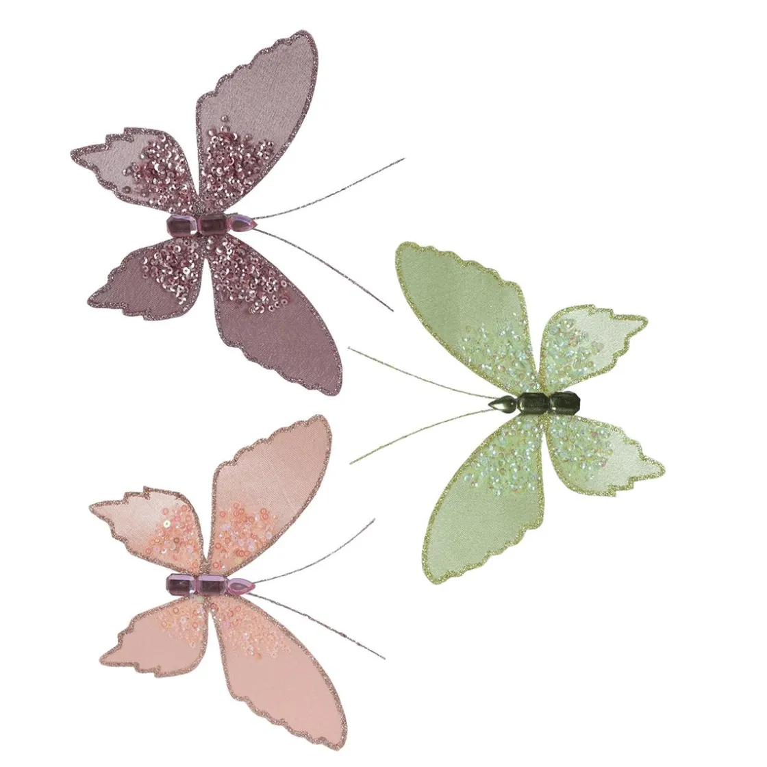 DecoWoerner Decoración De Animales|Decoración De Primavera>Mariposas 3 Piezas En Clip