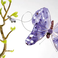 DecoWoerner Decoración De Animales|Decoración De Primavera>Mariposas Decorativas, 10 Cm, Color Morado, 6 Piezas