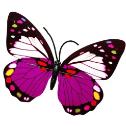 DecoWoerner Decoración De Animales|Decoración De Primavera>Mariposas Decorativas Morado 40 Cm 3 Piezas