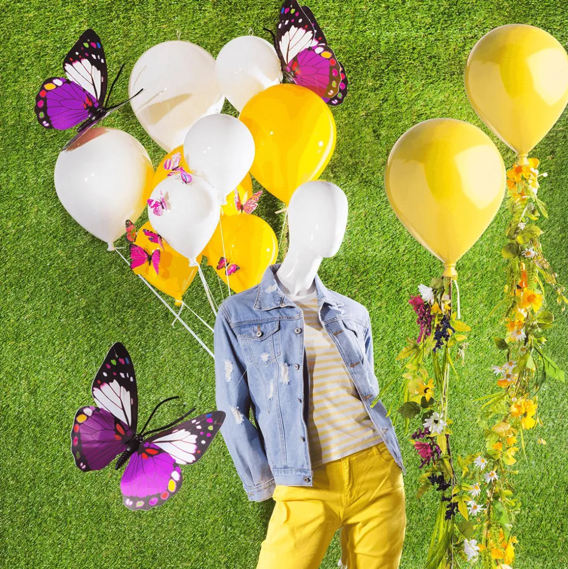 DecoWoerner Decoración De Animales|Decoración De Primavera>Mariposas Decorativas Morado 40 Cm 3 Piezas