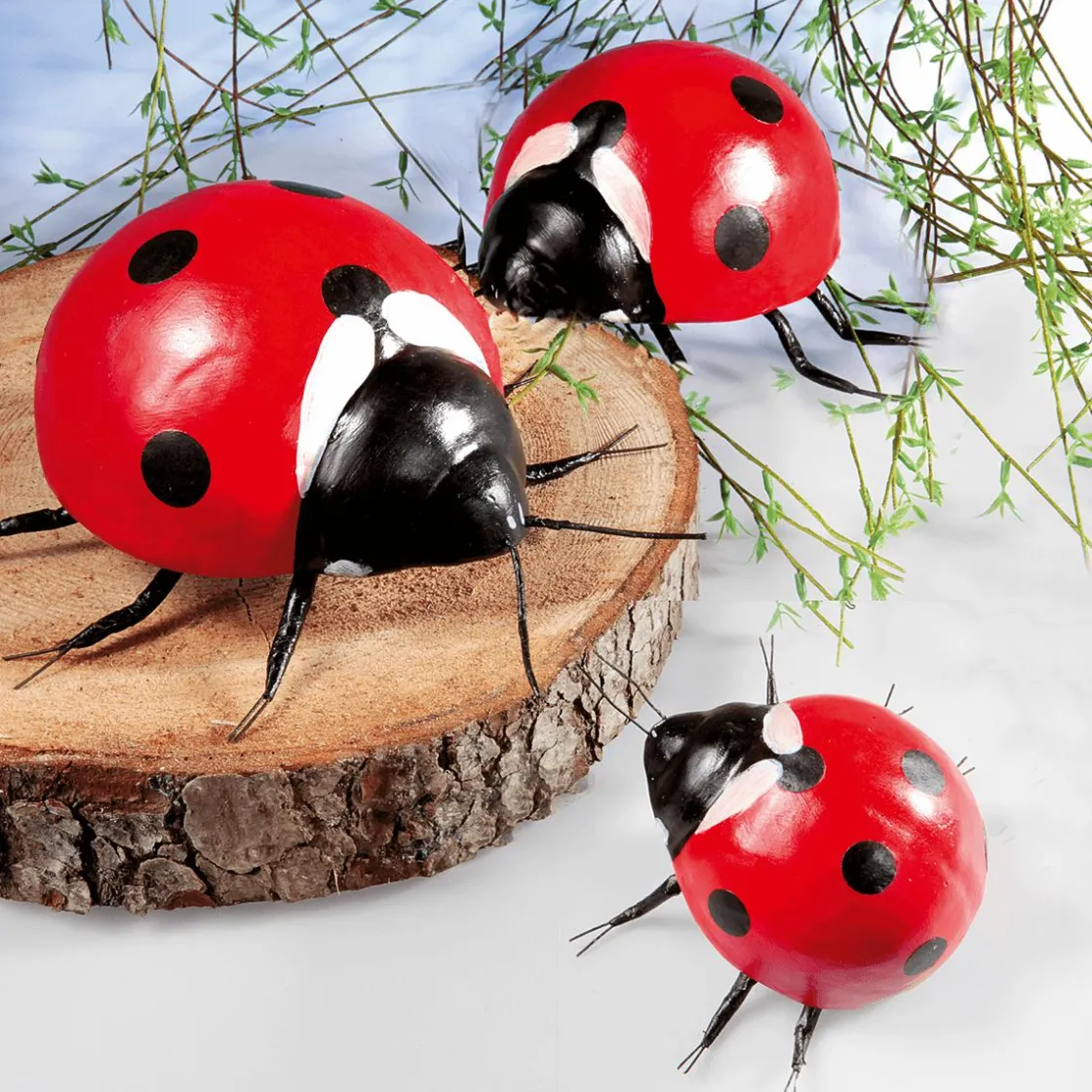 DecoWoerner Decoración De Animales|Decoración De Primavera>Mariquita Decorativa 20-25 Cm, 2 Piezas