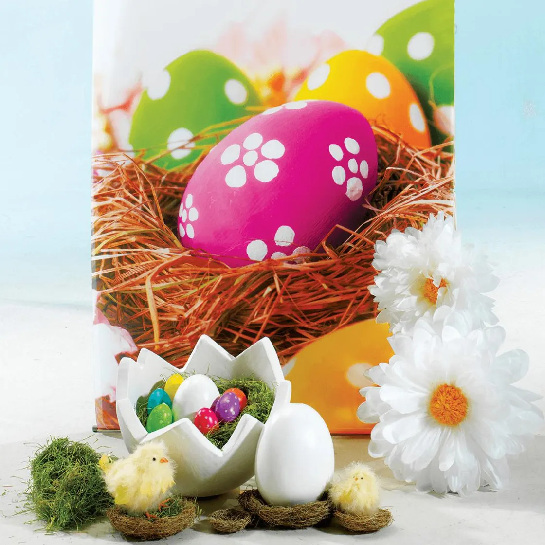 DecoWoerner Decoración De Pascua>Medio Huevo Gigante Decorativo, Ø 44 Cm