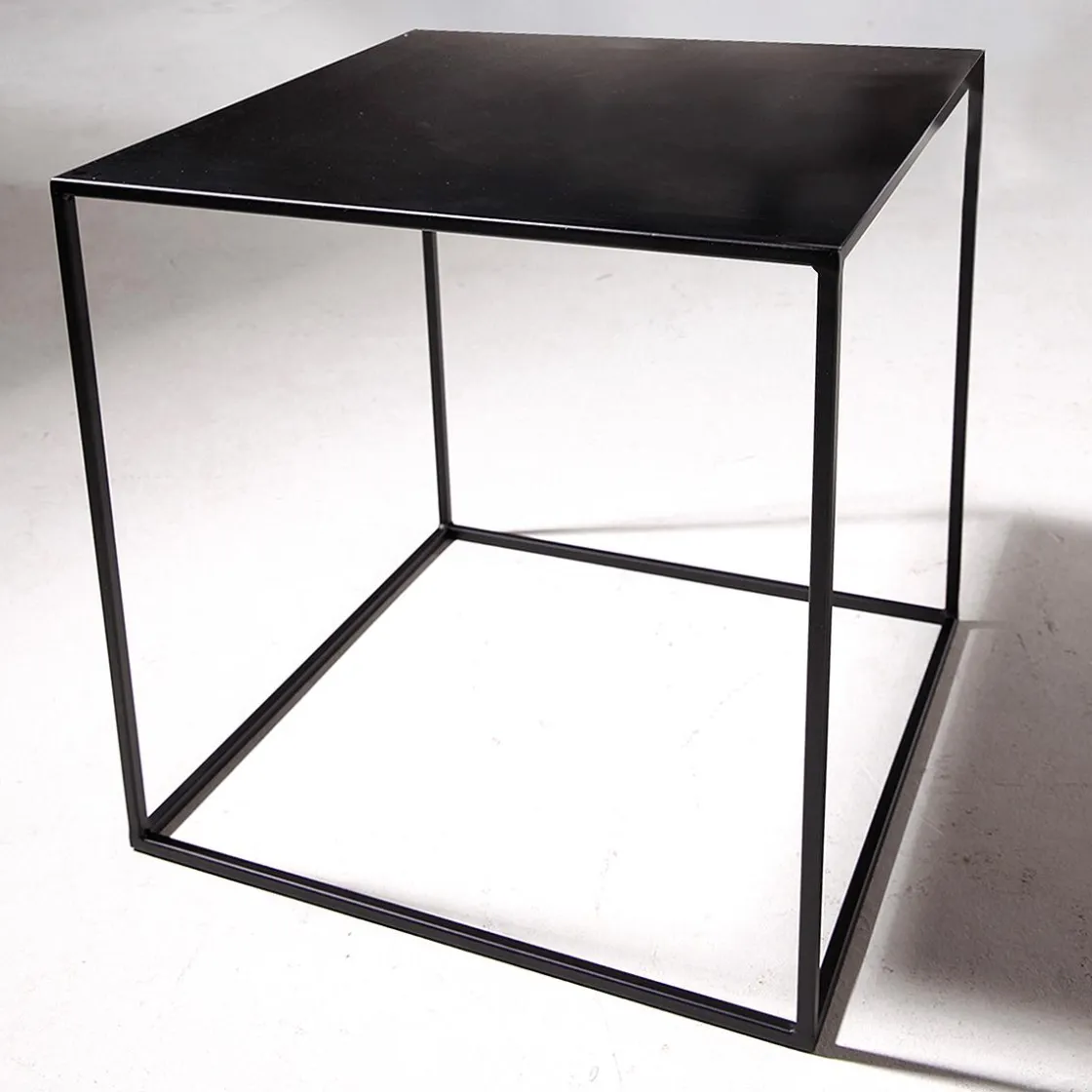 DecoWoerner Expositores Para Tiendas|Macetas Y Artículos De Decoración>Mesa De Metal 45 X 45 Cm, Negra