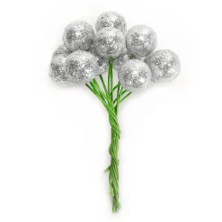 DecoWoerner Bolas De Navidad>Mini Bolas De Navidad De Purpurina En Alambre De
