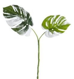 DecoWoerner Decoración De Verano|Hojas>Monstera Deliciosa Artificial Albo Variegata Hojas-Rama 85 Cm