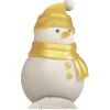 DecoWoerner Decoración De Invierno>Muñeco De Nieve De Pie Dorado / Blanco