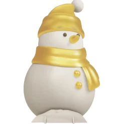 DecoWoerner Decoración De Invierno>Muñeco De Nieve De Pie Dorado / Blanco