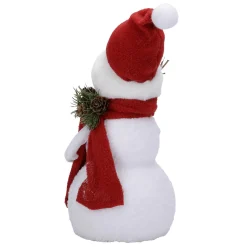 DecoWoerner Decoración De Invierno|Figuras De Navidad>Muñeco De Nieve Decorativo Con Ropa Roja 30 Cm