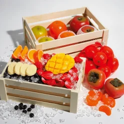 DecoWoerner Frutas>s En Red Réplica Alimentaria 9 Cm, 3 Uds.