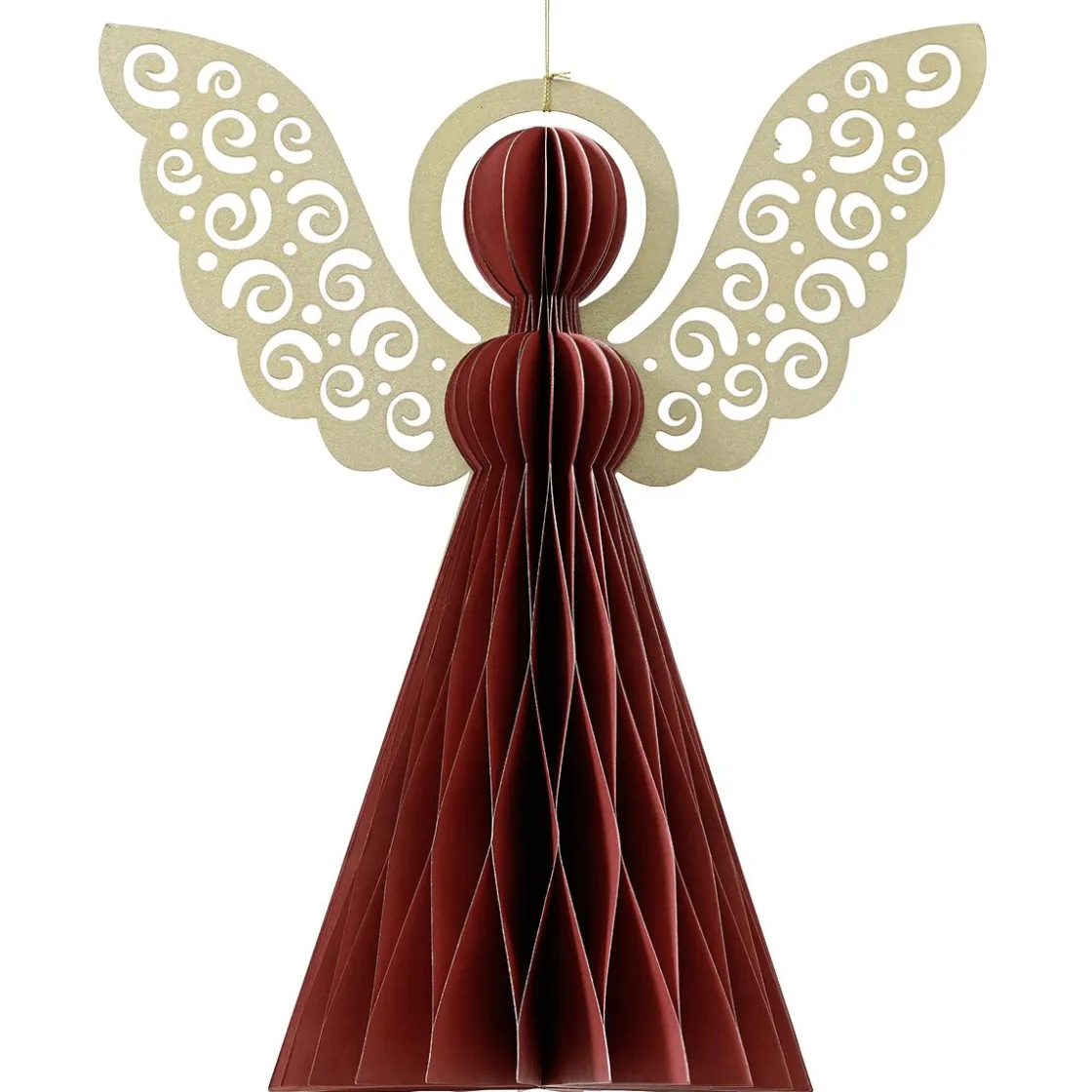 DecoWoerner Decoración Temática|Figuras De Navidad>Ángel De Papel Gofrado Deluxe 40 Cm