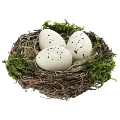 DecoWoerner Decoración De Pascua|Decoración De Primavera>Nido Deco Con Huevos 10 Cm Ø