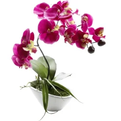 DecoWoerner Plantas De Interior|Flores Artificiales>Orquídea Artificial En Maceta, 28 Cm