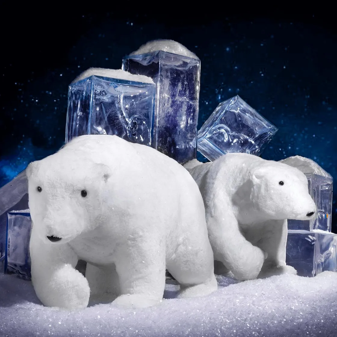 DecoWoerner Decoración De Invierno>Oso Polar De Peluche Decorativo Altura 44 Cm