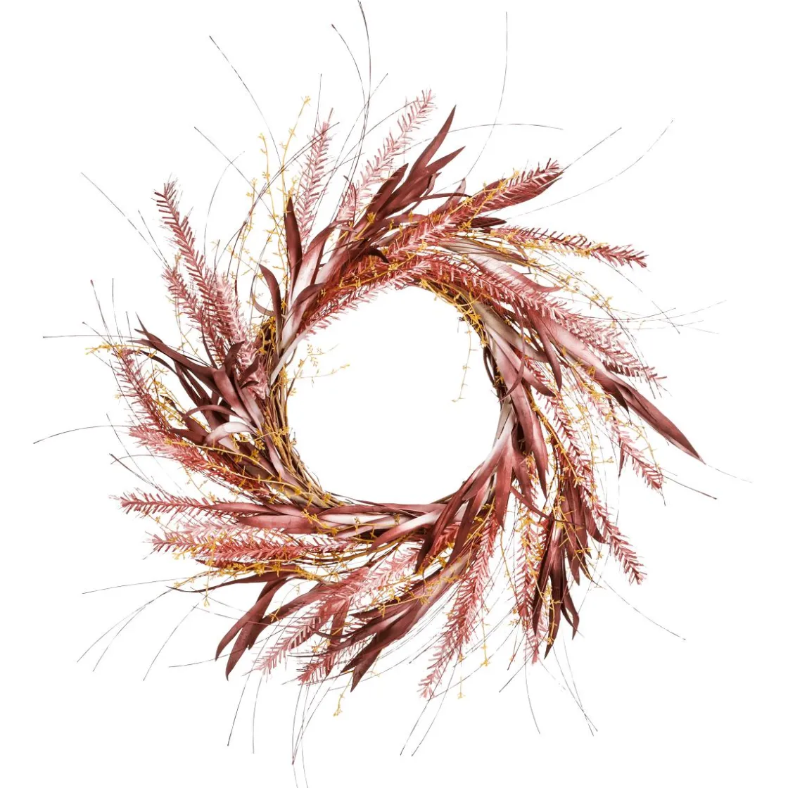 DecoWoerner Decoración De Otoño|Ramos Y Coronas De Flores>Otoño XXL Corona Decorativa De Hierba De Los Arbustos Con Eucaliptos s Ø 70 Cm