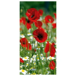 DecoWoerner Decoración De Verano|Decoración De Primavera>Pancarta De Tela Ignífuga "Amapola Roja" De Tela De Bandera 100 X 200 Cm