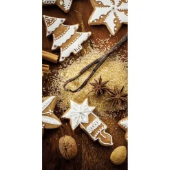 DecoWoerner Pancartas De Navidad E Invierno|Bandera De Navidad>Pancarta De Tela Ignífuga "Pan De Jengibre Y Especias" De Tela De Bandera 100 X 200 Cm