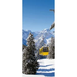 DecoWoerner Decoración De Invierno|Pancartas De Navidad E Invierno>Pancarta De Tela Ignífuga "Teleférico " De Tela De Bandera 75 X 180 Cm
