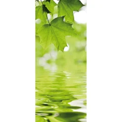 DecoWoerner Decoración Natural|Decoración De Primavera>Pancarta De Tela Ignífuga "Hojas De Arce Y Agua" De Tela De Bandera 75 X 180 Cm