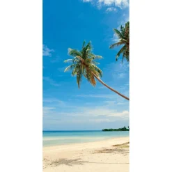 DecoWoerner Decoración De Verano|Pancartas De Verano>Pancarta De Tela Ignífuga "Palm Beach" De Tela De Bandera 100 X 200 Cm