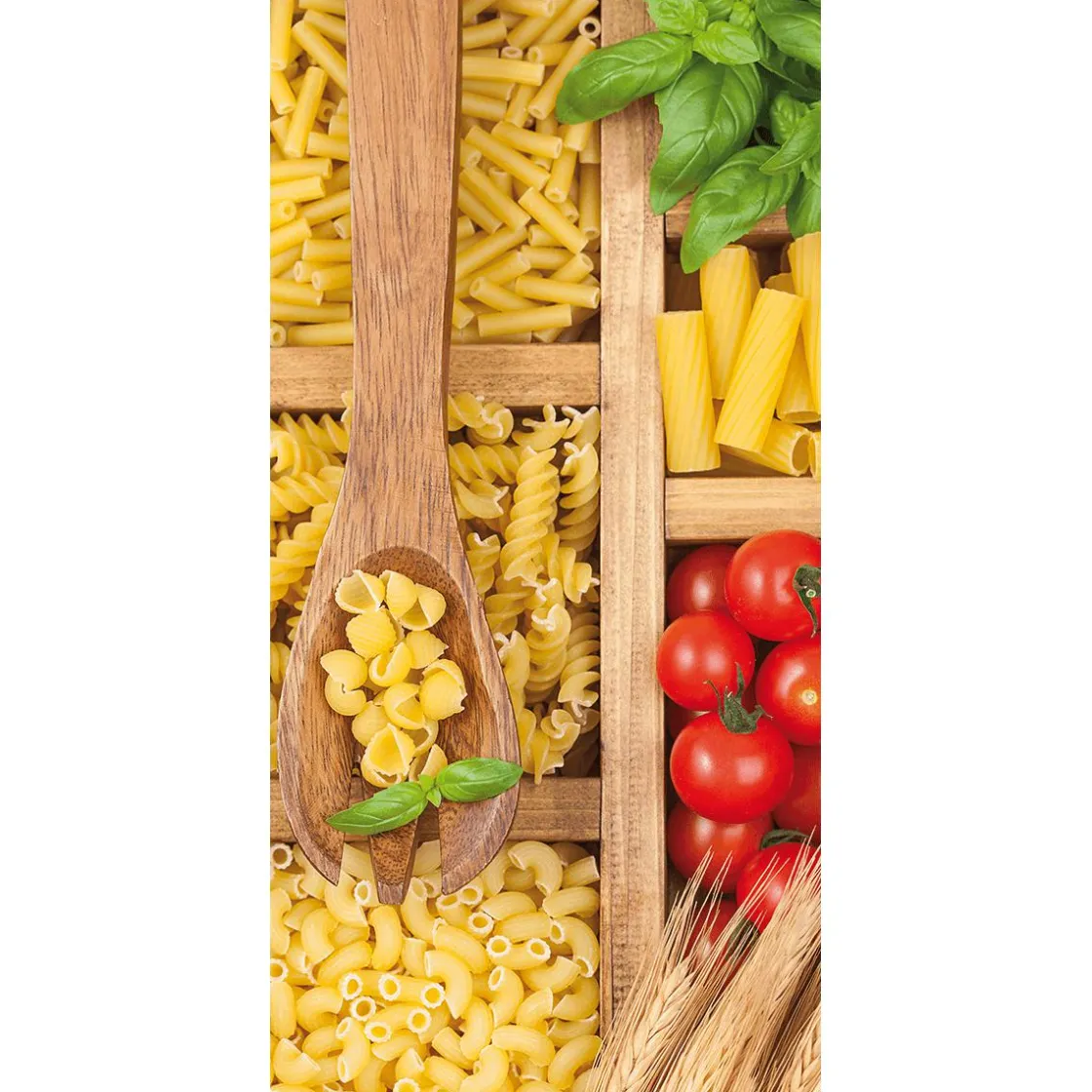 DecoWoerner Decoración Temática|Pancartas Temáticas>Pancarta De Tela Ignífuga "diversas Variedades De Pasta Italiana" De Tela De Bandera 100 X 200 Cm