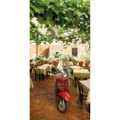 DecoWoerner Decoración De Verano|Pancartas De Verano>Pancarta De Tela Ignífuga "Vespa Roja" De Tela De Bandera 100 X 200 Cm