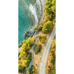 DecoWoerner Decoración Temática|Decoración De Verano>Pancarta De Tela Ignífuga "Coastal Road" De Tela De Bandera 100 X 200 Cm